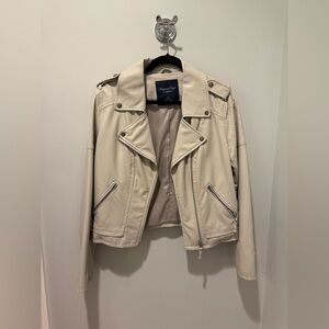 NWOT American Eagle Outfitters Gray Leather Jacket